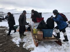 01B Our Crew Loading The Qamutiik Sleds At Pond Inlet Mittimatalik To Begin Our Trip To The Baffin Island Nunavut Canada Floe Edge Adventure